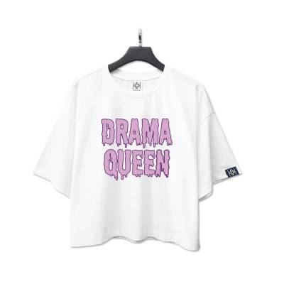Áo croptop chữ drama queen màu hồng - LITH01092020