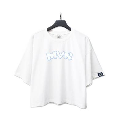 Áo croptop tay lỡ logo MVR đám mây - LITH27052003 trắng