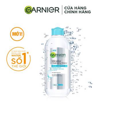 Nước làm sạch và tẩy trang cho da dầu mụn Garnier Micellar Water 400ml