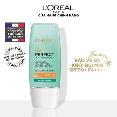Kem chống nắng kiềm dầu & se mịn lỗ chân lông L'Oréal Paris UV Perfect Fresh & Matte SPF50+ PA++++