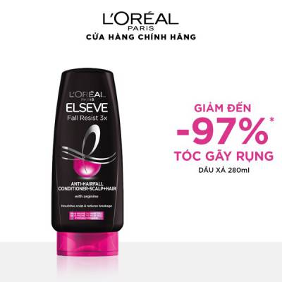 Dầu xả dưỡng tóc giảm gãy rụng; giúp tóc chắc khỏe hơn L'Oréal Paris Elseve Fall Resist 3X Anti-Hairfall Conditioner-Scalp + Hair 280ml