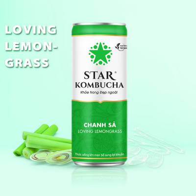 Thùng 12 lon thức uống lên men STAR KOMBUCHA Chanh Sả / Loving Lemongrass (250ml/lon)