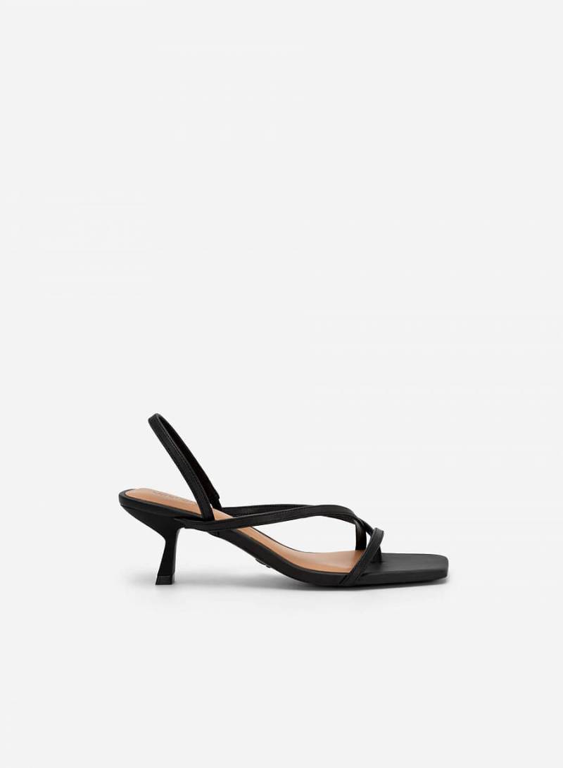 Giày Sandal Slingback Quai Ngang Phối Kẹp - SDN 0718 - Màu Đen