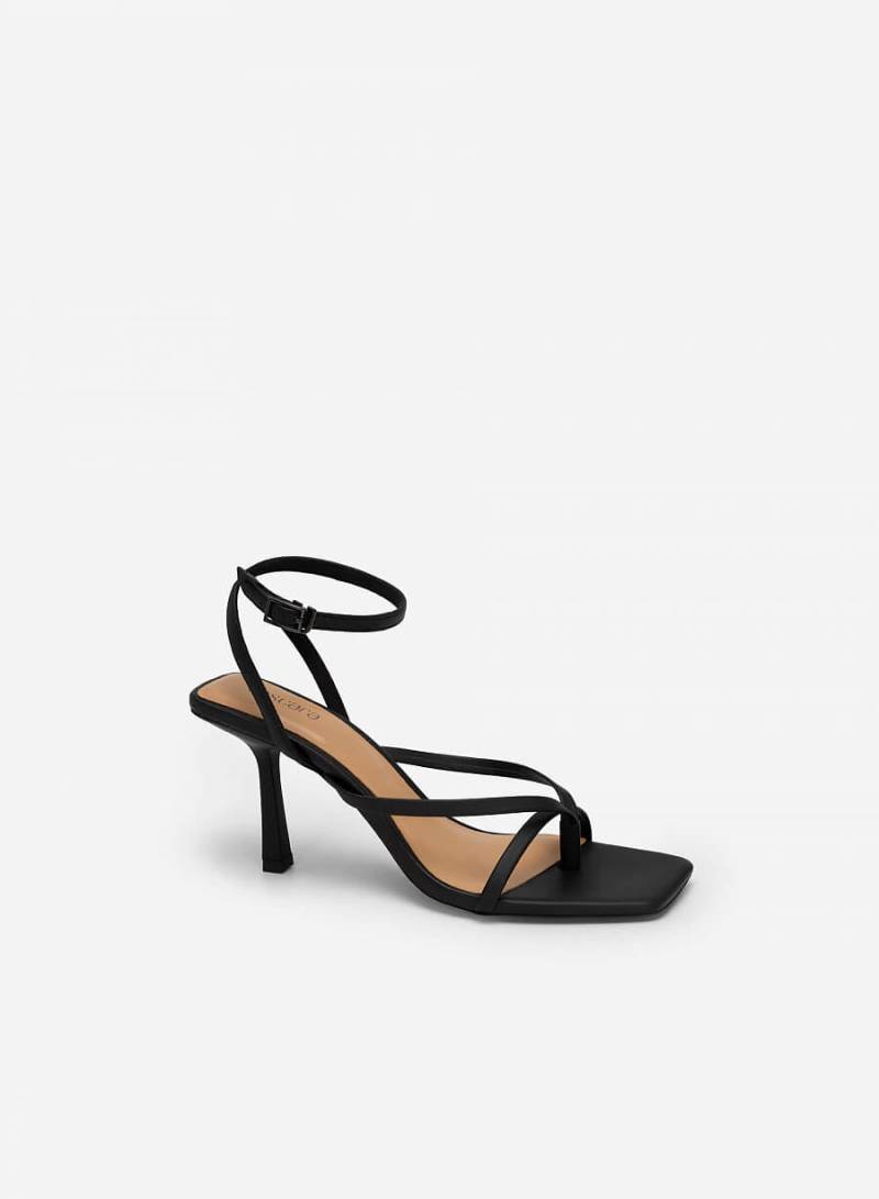 Giày Sandal Ankle Strap Quai Ngang Phối Kẹp - SDN 0723 - Màu Đen