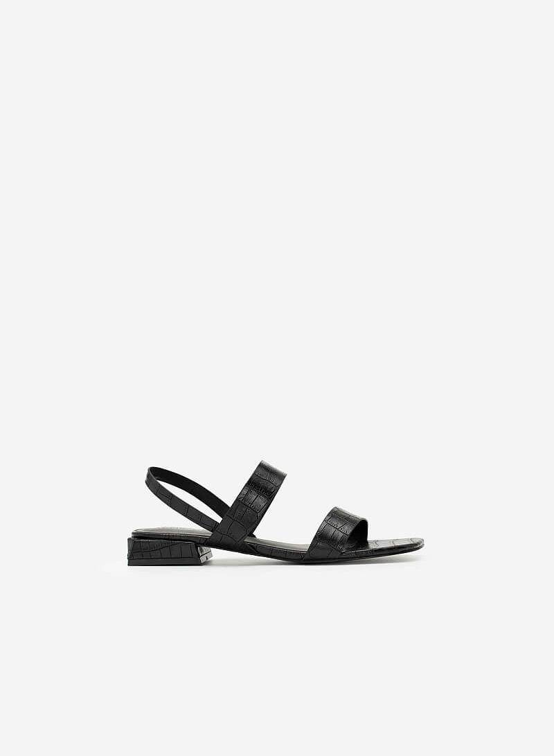  Giày Sandal Quai Ngang Vân Cá Sấu - SDK 0315 - Màu Đen