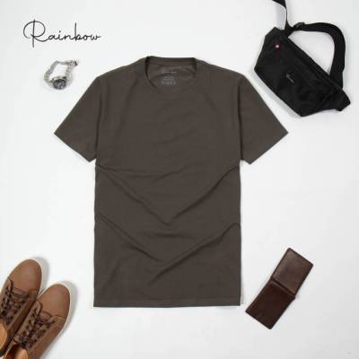 Áo thun T-Shirt Basic trơn xanh rêu – 01