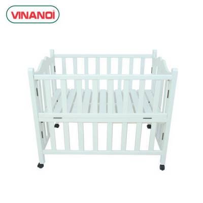  								Giường cũi cho bé gỗ thông cao cấp màu trắng VINANOI - VNC107T 							